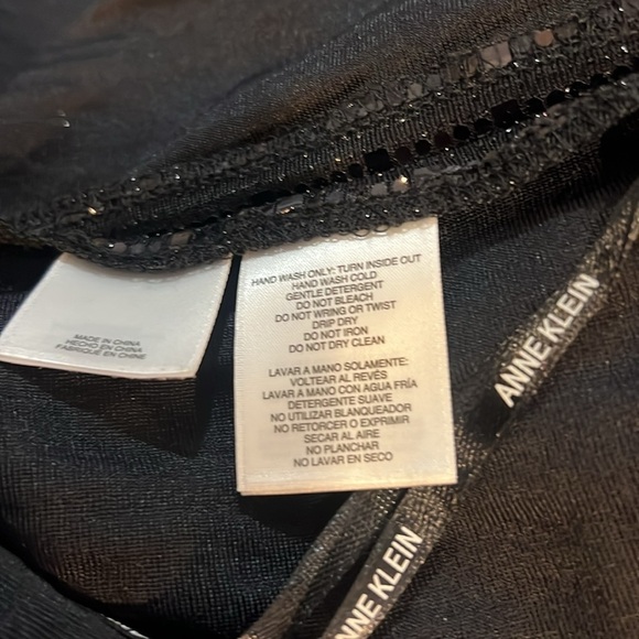 Anne Klein Plus Size 2X Black Sequin Open Cardigan Long Line Formal - Picture 5 of 6